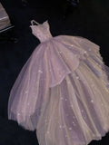 Beautiful Ball Gown Halter Pink Tulle Prom Dresses For Teens Formal Dress Party Outfits Prom Gown HZ0311