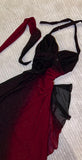 Vintage Sheath Halter Ombre Red Burgundy Chiffon Prom Dresses For Teens Formal Dress Party Outfits Prom Gowns HZ0311