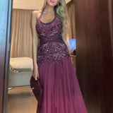 Classy Mermaid Halter Dark Red Burgundy Chiffon Prom Dresses Inspo For Teens Formal Dress Party Outfits Prom Gowns HZ0311