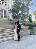 Classy Mermaid V Neck Champagne Tulle Prom Dresses Inspo For Teens Formal Dress Party Outfits Prom Gowns HZ0311