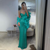Sexy Mermaid Red Sweetheart Straps Sequins Prom Dresses Long Party Dress 22th Birthday Outfits Graduation Dress HZ0311