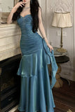 Simple Mermaid Sweetheart Burgundy Prom Dress, Burgundy Party Dress HZ0311