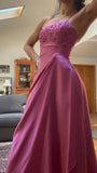 Strapless A Line Formal Dresses Long Evening Dress Woman Elegant Prom Dress HZ0311