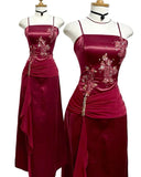 A line Burgundy Prom Party Dress Long Evening Gown Woman Elegant Prom Dress HZ0311