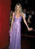 Gorgeous Deep V Satin Beaded Evening Gown Purple Formal Party Prom Dress Vestidos De Dia HZ0311