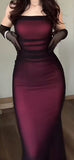 Vintage Mermaid Spaghetti Straps Black Burgundy Tulle Prom Dresses For Teens Formal Dress Party Outfits Prom Gowns HZ0311