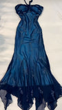 Unique Mermaid Halter Chiffon Navy Blue Long Prom Dresses Dark Blue Formal Gown Inspo Evening Outfit HZ0311