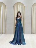 Classy A line Off The Shoulder Navy Blue Sequins Prom Dresses Inspo For Teens Formal Dress Party Outfits Prom Gowns HZ0311