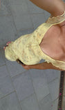Cute Sheath V Neck Chiffon Yellow Long Prom Dresses For High School People Girls Formal Bridesmaid Dress HZ0311