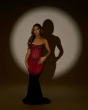 Modest Mermaid Strapless Wine Red Sequin Burgundy Prom Dresses With Beads Evening Party Formal Gown 17th Birthday Outfits HZ0311