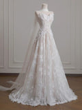 Wedding Gowns Dresses Elegant Modest for Bride A line Sweetheart With Lace Scarf Petite/Plus Size Bridal Gowns For Women's HZ0311