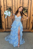Pretty Off The Shoulder Pink Lace Slit Long Formal Prom Dresses Evening Dress Formal Party Gowns HZ0311