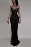 Luxurious Mermaid Crystal Beaded Embroidered Corset Prom Dress 20th Birthday Outfits HZ0311
