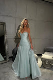 Romantic Off-The-Shoulder Chiffon Sleeveless Prom Dress Beads Pleats Graduation Gown HZ0311