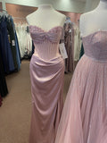 Modest Mermaid Sweetheart Pink Split Prom Dresses Inspo For Teens Formal Dress Party Outfits Prom Gowns HZ0311
