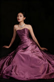 Sweetheart Satin A Line Prom Dresses Beaded Formal Evening Dress Formal Dress HZ0311