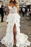 Sparkly Ball Gown Off The Shoulder Lace Slit For High School Teens Girls Prom Dresses Sequin Long Formal Evening Party Gowns HZ0311