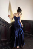 Shiny Royal Blue Spaghetti Straps Dance Party Dress Girls Graduation Prom Dresses HZ0311