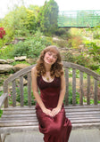 Vintage Mermaid Halter Beaded Sleeveless Wine Red Burgundy Long Satin Prom Dress Inspo Prom Gown HZ0311