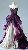 Modest Ball Gown Sweetheart Grape Satin Evening For Women Party Dress Long Formal Prom Dresses 22th Birthday Gown HZ0311