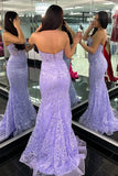 Lace Appliques Sweetheart Keyhole Trumpet Long Prom Dress Formal Gowns Inspo Evening Outfit HZ0311