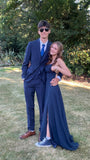 Modest Night Aesthetic A Line Spaghetti Straps Royal Blue Backless College Formal Outfit Long Prom Graduation Dresses For Teens HZ0311
