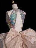 Sparkly Mermaid Scoop Neck Sequin Sleeveless Long Prom Dresses Formal Gowns Evening Dress HZ0311