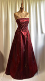 Vintage A line Strapless Burgundy Satin For Women Party Dresses Formal Prom Dress Inspo 22th Birthday Gown HZ0311
