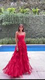 Modest A Line Strapless Hot Pink Chiffon Marine Ball Dresses Long Formal Gowns Chiffon Prom Dresses Evening Gowns HZ0311