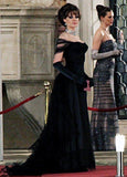 Vintage Ball Gown Black Birthday Party Dresses Off The Shoulder Prom Dresses Outfits Formal Dress HZ0311