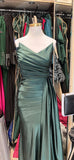 Beautiful Mermaid Sweetheart Dark Green Satin Maxi Long Party Prom Dresses Evening Dress HZ0311