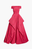Modest Ball Gown Off The Shoulder Satin Senior Prom Dresses Long Formal Party Gown HZ0311
