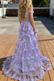 Sparkly Ball Gown Off The Shoulder With Lace Slit For High School Teens Girls Prom Dresses Sequin Long Formal Evening Party Gowns HZ0311