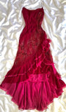 Vintage Mermaid Spaghetti Straps Hot Pink Chiffon For Women Party Dresses Formal Prom Dress Inspo 22th Birthday Gown HZ0311