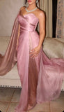 Charming Mermaid Sweetheart Pink Pleated Inspiration Long Prom Dresses Evening Party Dress Prom Gowns HZ0311