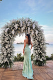 Elegant Mermaid Strapless Mint Green Sleeveless Prom Dress Long Prom Gown HZ0311