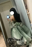 Green Off Shoulder A-Line Floral Short Party Dress Cute Mini Birthday Dress, HZ0427