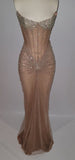 Luxurious Mermaid Crystal Beaded Embroidered Corset Prom Dress 20th Birthday Outfits HZ0311