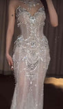 Pretty Mermaid Tulle Beads Long Prom Dresses Formal Evening Dress Party Dresses HZ0311