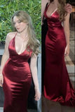 Sexy Mermaid Halter Burgundy Satin For Women Party Dresses Long Formal Prom Dresses 22th Birthday Gown HZ0311