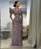Stunning Lavender Gown With A Halter Neckline Mermaid Prom Dresses 2026 Formal Evening Gowns HZ0311