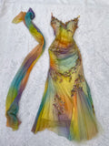 Colorful Straps Appliques Tulle Mermaid Long Party Dress Retro Evening Dress, HZ0427