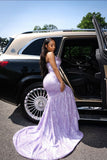 Sparkly Sequin Mermaid Sweetheart Sequined Lilac Long Prom Dresses Inspiration Evening Gowns For Women Formal Party Prom Dress HZ0311