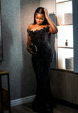 Sparkly Mermaid Sweetheart Prom Dresses For Black People Girls Sequin Beaded Crystals Long Formal Evening Party Gown HZ0311