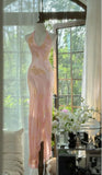 Green Halter Sheath Beaded Chiffon Long Prom Dresses Elegant Green Evening Gowns Dance Outfits HZ0311
