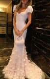 Sparkly Mermaid Sweetheart Pink Sequin With Short Puffy Sleeves Long Prom Dresses Impress 18th Birthday Outfits Party Gown HZ0311
