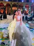 Pastel Yellow Ruffle Tiered A-Line Long Party Prom Dress HZ0427