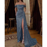 Mermaid Trumpet Sweep Brush Train Prom Dresses Evening Gown Mermaid Formal Dresses Elegant Celebrity Dress HZ0311