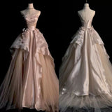 Modest Ball Gown Strapless Grape Tulle Long Prom Dresses Senior Graduation Dance Evening Outfits HZ0311