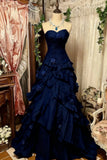 Purple Pink Blue Gradient Fashion Retro Elegant Delicate Floral Beads Sweet Elegant Long Tulle Floor Length Ball Gown Evening Gown HZ0311